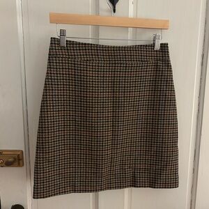 J. Crew Houndstooth Wool/Polyester Skirt